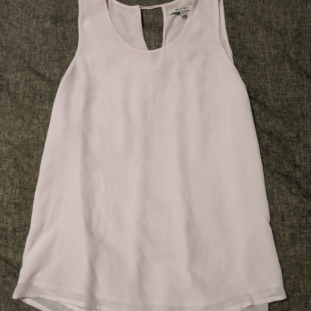 Lavender airy lined tank w/pleated back details